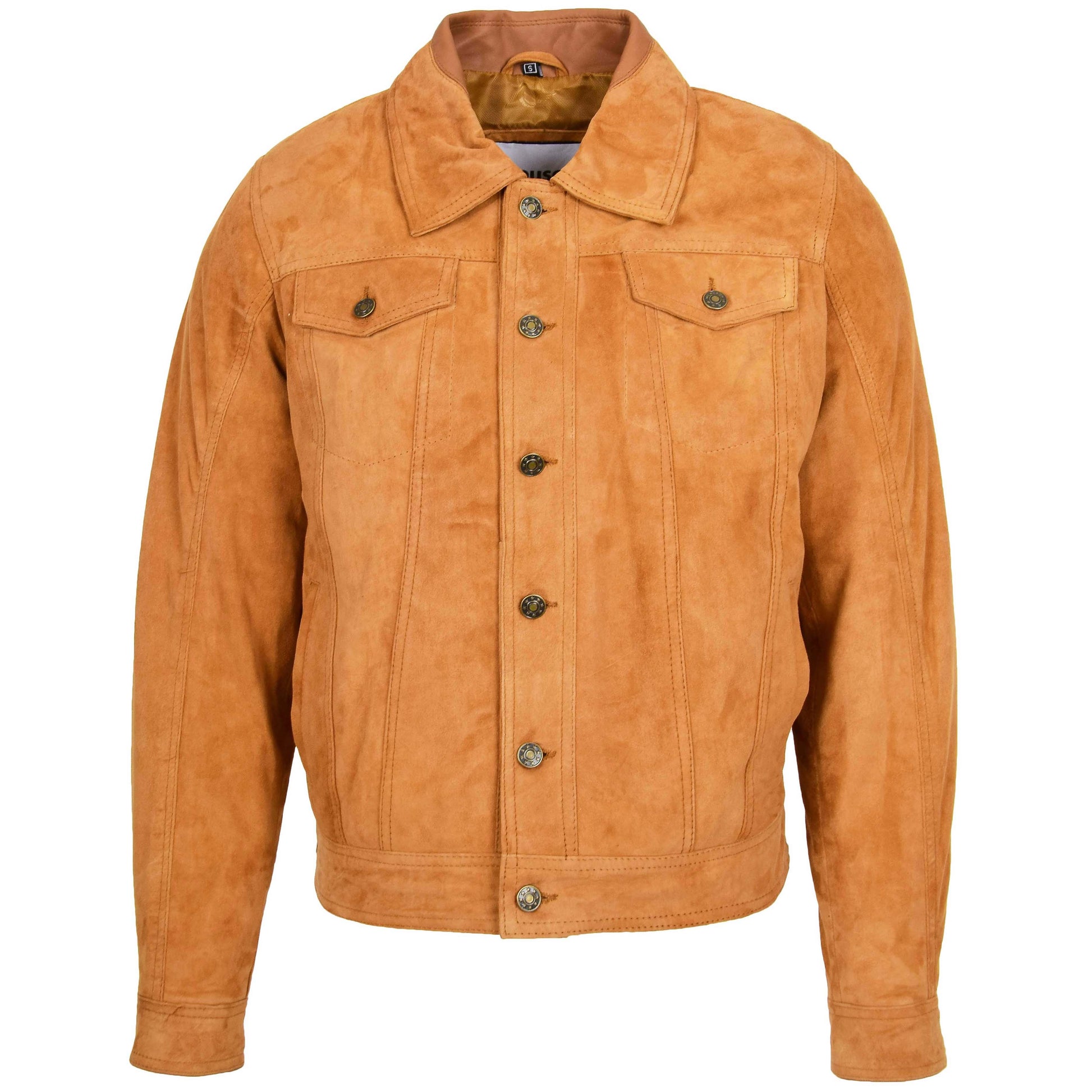 Mens Real Suede Trucker Harrington Jacket Daryl Tan 2