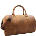 Genuine Leather Holdall Weekend Multi Use Duffle Bag ADEL Tan