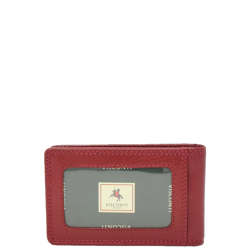 Slim Fold Leather Card Wallet Madrid Red 2