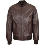 Mens Leather MA-1 Bomber Jacket Ryan Brown 2