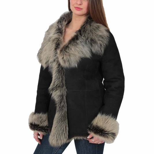 ladies sheepskin coat