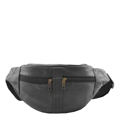 Real Leather Bum Bag Belt Pack H102 Black 2