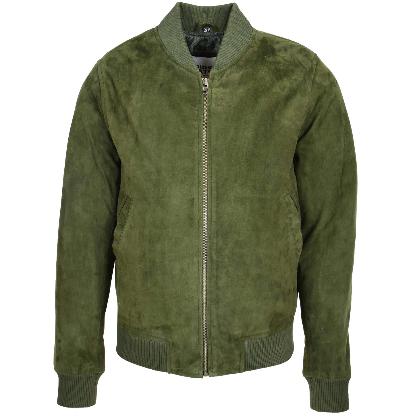 Mens Suede MA-1 Bomber Jacket Trevor Green 2