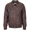 Mens Bomber Leather Jacket Classic Style Jim Brown Nubuck 2