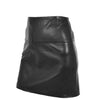 Ladies Leather 16inch Mini Length Pencil Skirt SKT5 Black side angle 2
