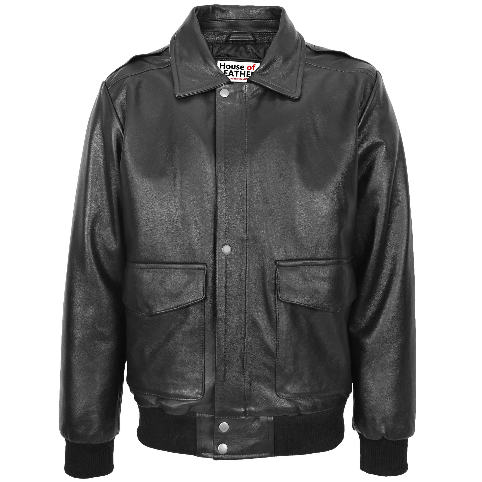 Mens Leather Bomber Jacket G-1 Aviator Style Jarrod Black 2