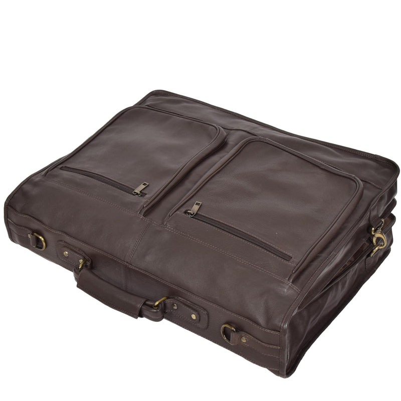 Travel Weekend Leather Suit Carrier Canico Brown 4