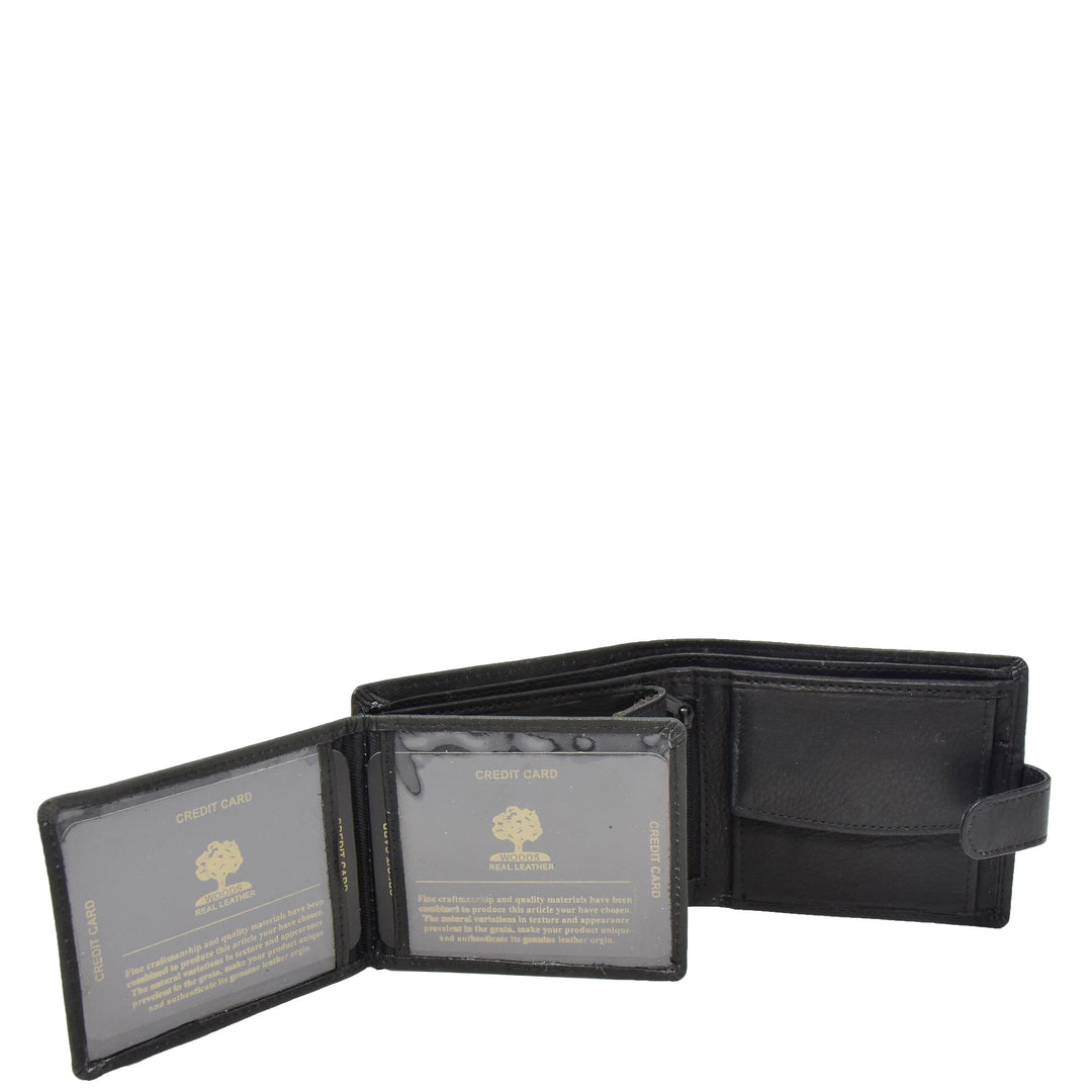 Buckle Defect Wallet Mens Wallet with a Buckle Closure Black | House of Leather