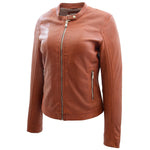 Womens Soft Leather Biker Style Jacket Elyza Timber 2
