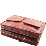 Travel Weekend Leather Suit Carrier Canico Chestnut 4