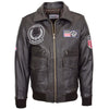 Mens Leather Bomber Jacket with Detachable Collar Arthur Brown 2