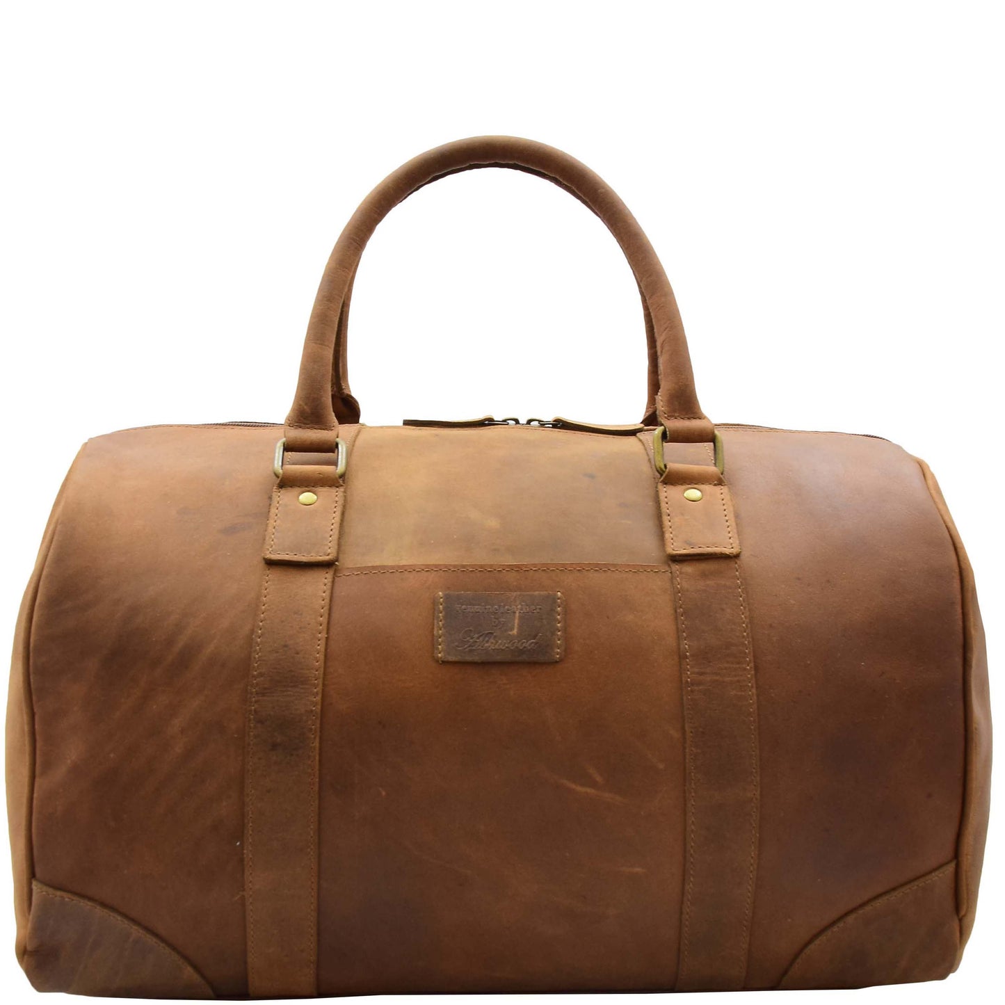 Genuine Leather Holdall Weekend Multi Use Duffle Bag ADEL Tan