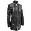 Womens Leather Dual Zip Fastening Jacket Kendall Black 2