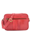 Womens Real Leather Small Cross Body Bag HOL361 Red 2