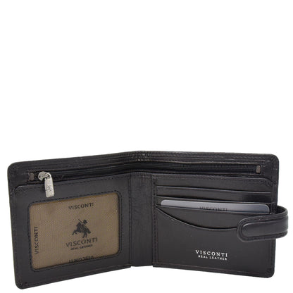 Mens RFID Slim Fold Leather Wallet Eastbourne Black 4