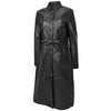 Womens Real Leather Full Length Long Coat Leila Black 3