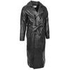 Mens Full Length Double Breasted Leather Coat Pete Black 4