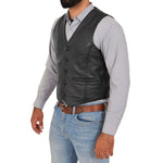 traditional button fastening waistcoat for mens