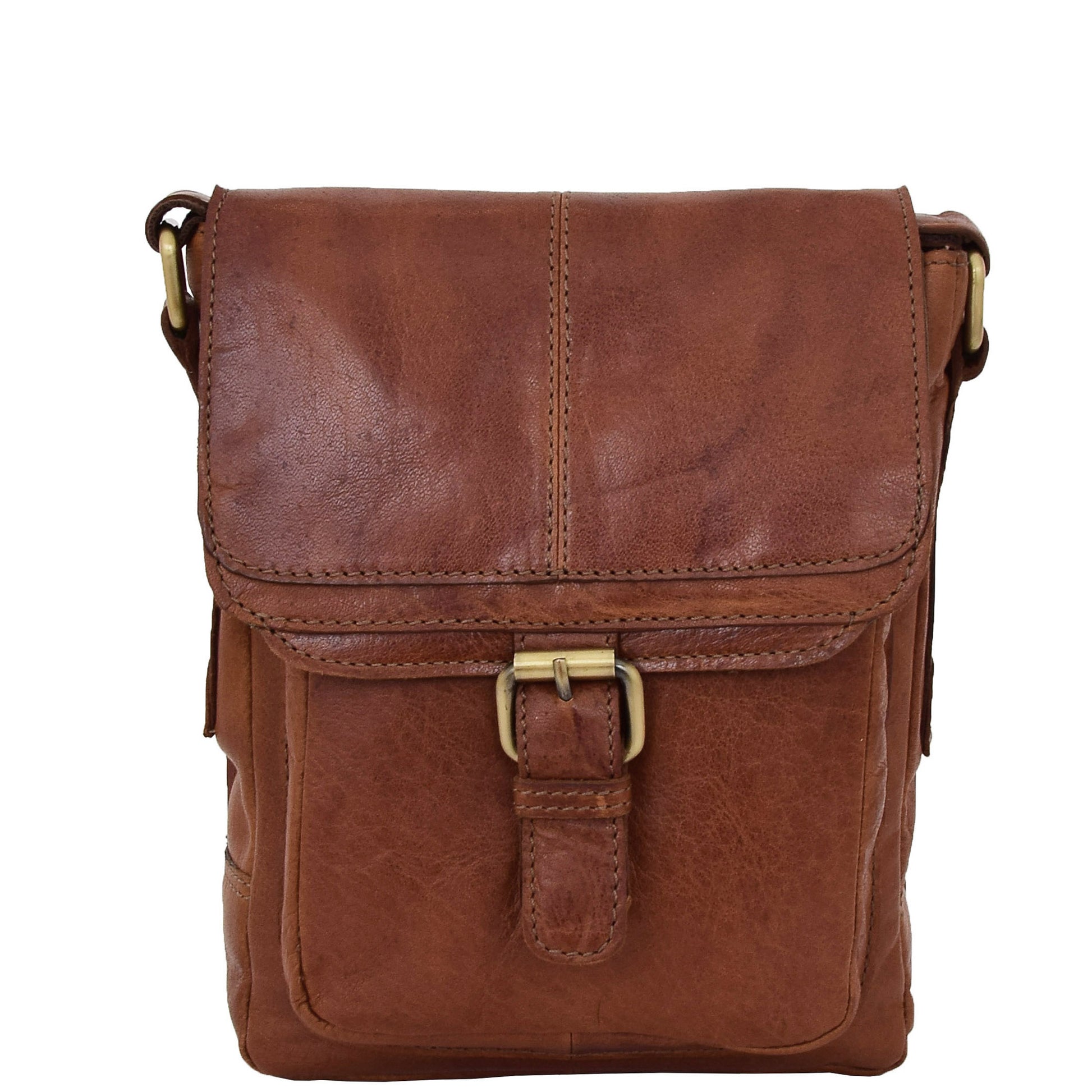 Mens Leather Cross Body Flight Bag Oldenburg Tan 2