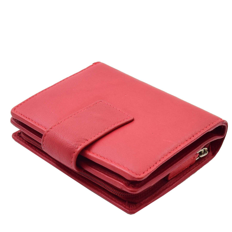 Womens Leather Purse Booklet Style Wallet HOL107 Red 4