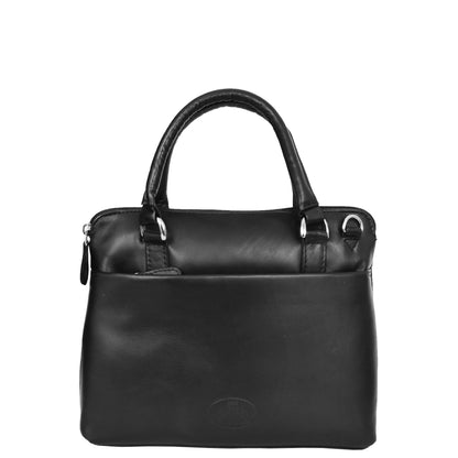 Womens Leather Small Tote Cross Body Bag Everly Black