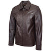 Mens Leather Zip Box Harrington Jacket James Brown 2