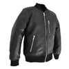 Boys Real Leather Bomber Varsity Style Jacket Lucas Black 3