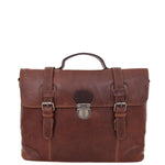 Mens Leather Bag Vintage Style Briefcase Shores Brown 2