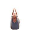 Womens Shoulder Bag Leather Zip Opening AVA Navy Tan 4