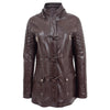 Womens Original Duffle Style Leather Coat Ariel Brown 3