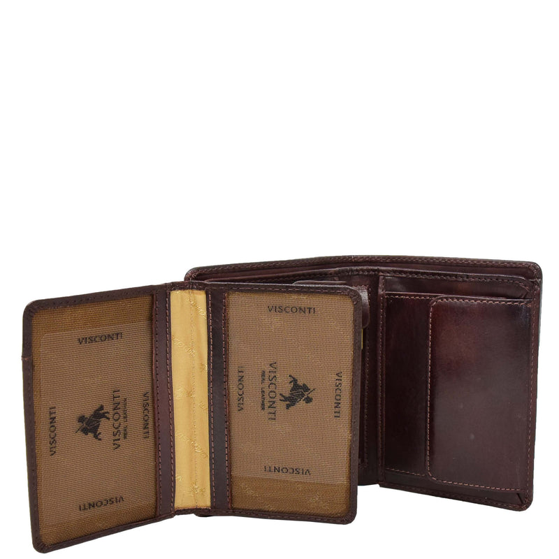 Mens RFID BiFold Leather Wallet Taunton Brown 4