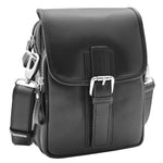 Mens Trendy Smart Crossbody Bag Genuine Leather Messenger Lucas Black 6