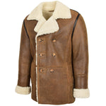 Mens Double Breasted Sheepskin Jacket Theo Cognac 3