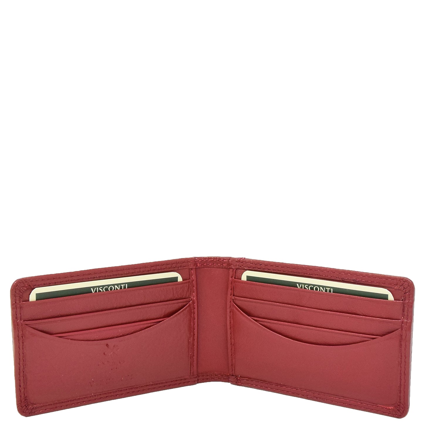 Slim Fold Leather Card Wallet Madrid Red 3