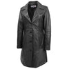 Womens 3/4 Length Soft Leather Classic Coat Macey Black 3