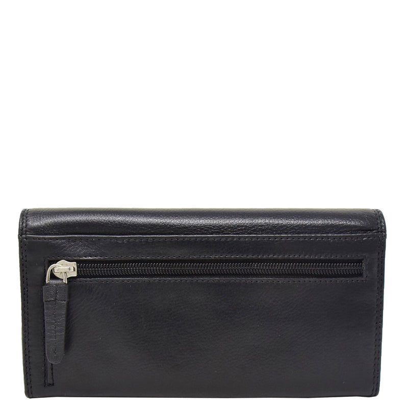 Womens Envelope Style Leather Purse Adelaide Black 3
