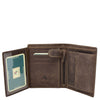 Mens Single Fold Real Leather Wallet Zurich Brown 4