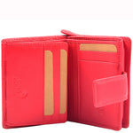Womens Purse Real Soft Premium Leather Bi Fold HOL1132 Red 4