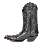 calf length leather cowboy boots