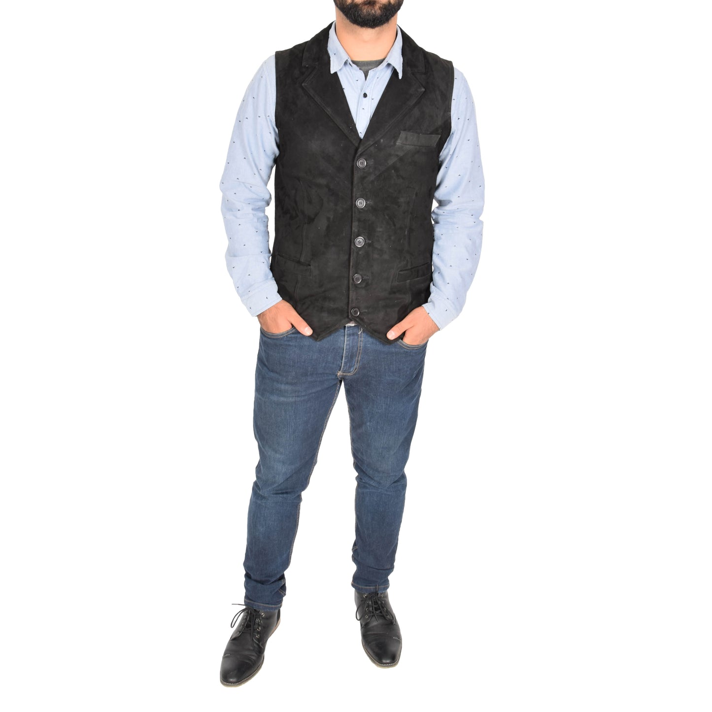 waist length goat suede waist coat