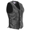 Mens Real Leather Gilet with Side Tassel Feature Jax Black 2