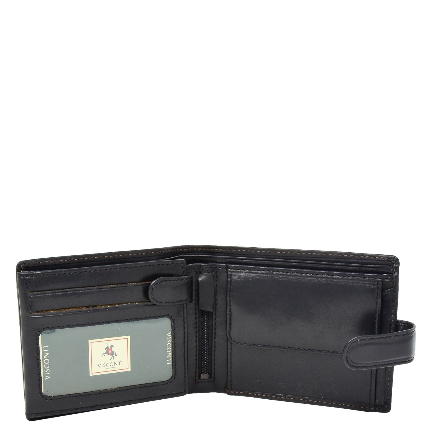 Mens Buckle Closure Leather Wallet Hamburg Black 3