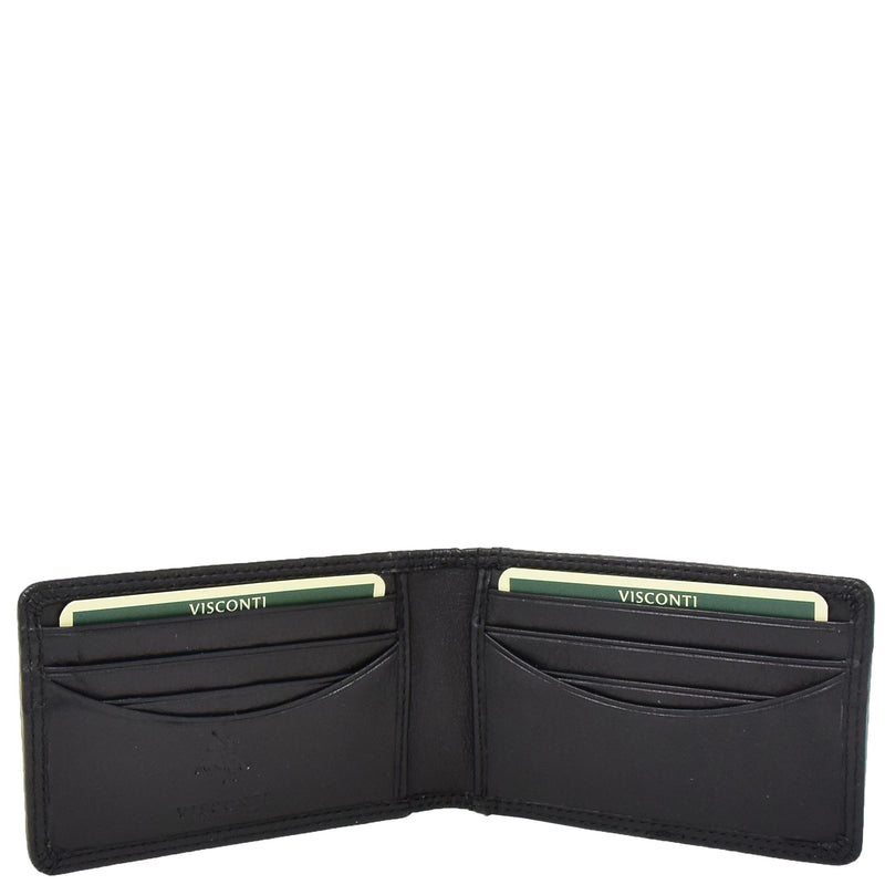 Slim Fold Leather Card Wallet Madrid Black 3