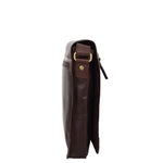 Mens Leather Flap Over Cross Body Bag Bristol Brown 3