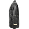Womens Leather Coat 3/4 Length Classic Style Margaret Black Beige 4