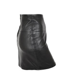 Ladies Leather 16inch Mini Length Pencil Skirt SKT5 Black side