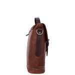 Mens Leather Bag Vintage Style Briefcase Shores Brown 3
