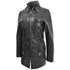Womens Leather Dual Zip Fastening Jacket Kendall Black 3
