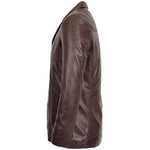 Mens Leather Classic Reefer Jacket Thrill Brown 5