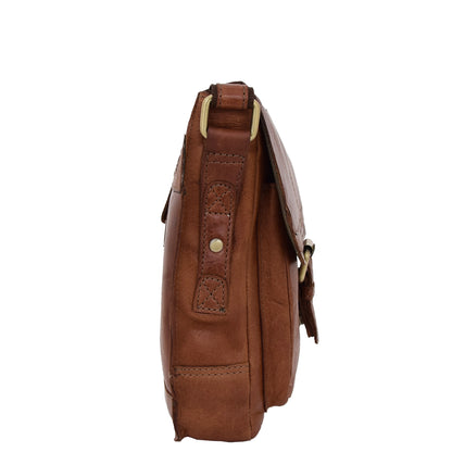 Mens Leather Cross Body Flight Bag Oldenburg Tan 3